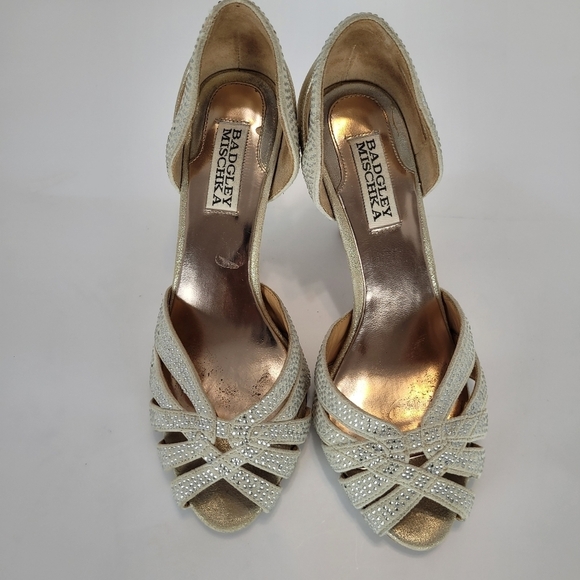 Badgley Mischka Tatiana crystal studded leather heels - Picture 10 of 10